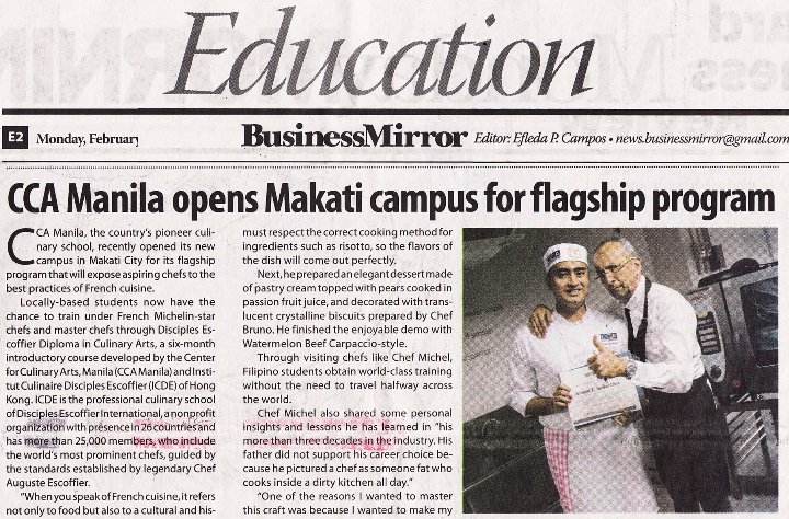 CCA Manila ouvre le campus de Makati pour son programme phare