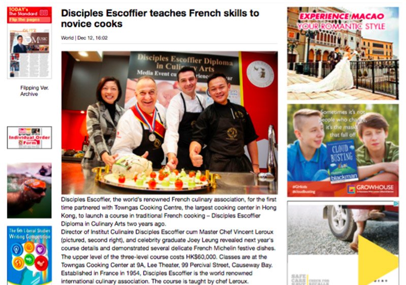 Disciples Escoffier teaches French skills